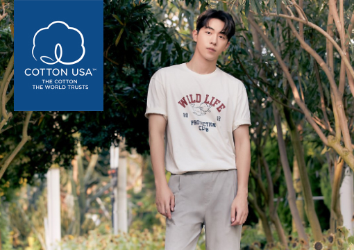 저탄소 생산 방식의 코튼 USA 티셔츠